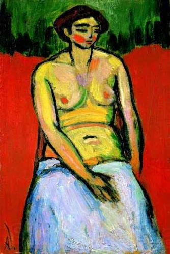 Alexej von Jawlensky Sitzender weiblicher Akt France oil painting art